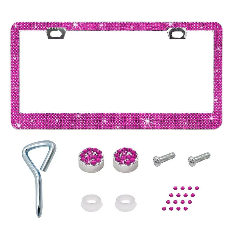 Bling License Plate Frame, Sparkly License PlateCover with Multifaceted ...