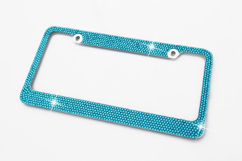 Blue Crystal License Plate Frame 7 rows Special Bling Offer