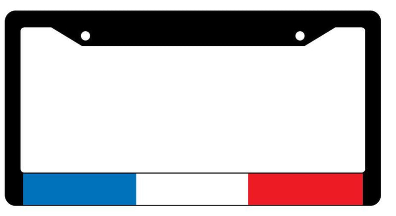 France Black Plastic License Plate Frame Auto Accessory World Flags  Mod-GRAPH9856236-2202