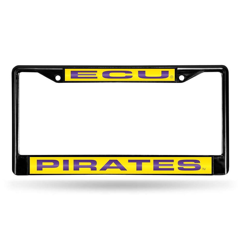 NCAA East Carolina Pirates Inlaid Acrylic Black License Plate Frame