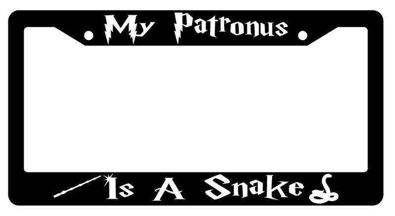 My Patronus Is A Snake Black Plastic License Plate Frame For Harry Potter  Mod-GRAPH9856236-1561