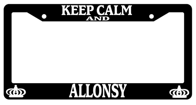 Black License Plate Frame Keep Calm And Allonsy Auto Accessory Novelty  Mod-GRAPH9856236-384
