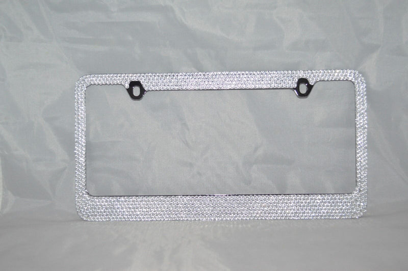 7 Rows Clear/White Bling Crystal Rhineston License Plate Frame