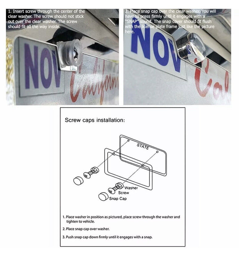 Slim Style Stainless Steel License Plate Frame Brush Satin Finish 2 Holes