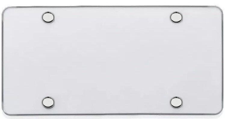 UNBREAKABLE CLEAR FLAT LICENSE PLATE TAG MOUNT HOLDER FRAME BUMPER SHIELD COVER