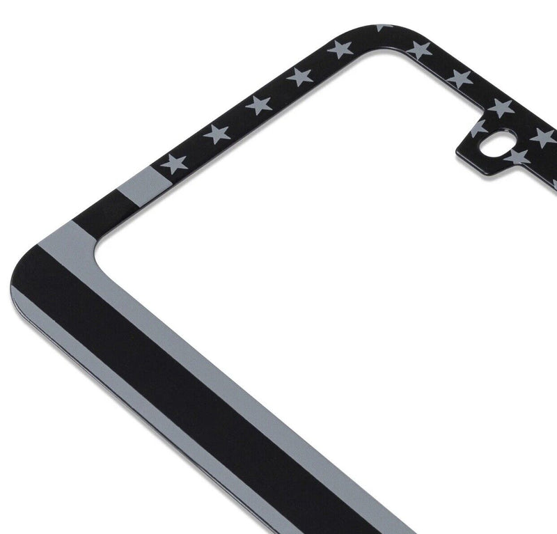 2X Metal Matte American USA Flag Cool License Plate Frame Universal Fit