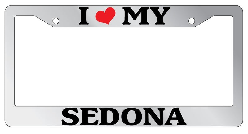 Chrome License Plate Frame I Heart My Sedona Auto Accessory Novelty  Mod-GRAPH9856236-6345