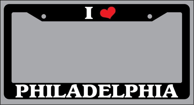 Black License Plate Frame "I Heart Philadelphia" Auto Accessory Novelty 2510  Mod-GRAPH9856236-843