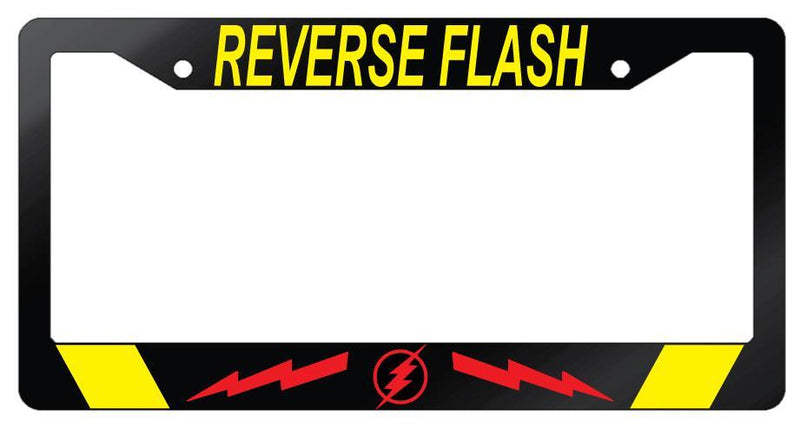 Reverse Flash Glossy Black Plastic License Plate Frame DC  Mod-GRAPH9856236-6985