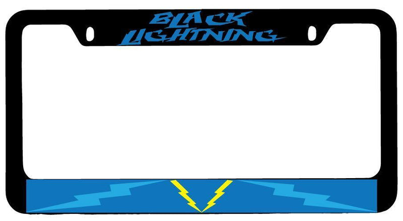 Black Lightning Black METAL License Plate Frame DC  Mod-GRAPH9856236-7907