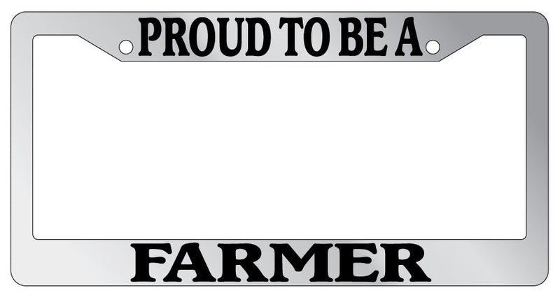 Chrome License Plate Frame Proud To Be A Farmer Auto Accessory Novelty  Mod-GRAPH9856236-4839