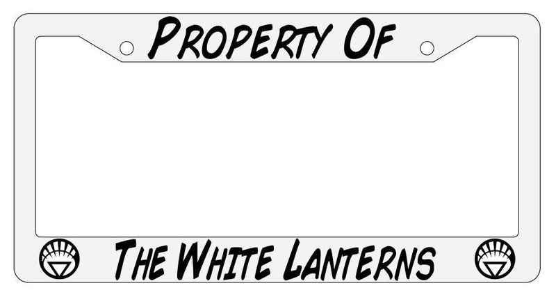 Property Of The White Lanterns White Plastic License Plate Frame  Mod-GRAPH9856236-1566