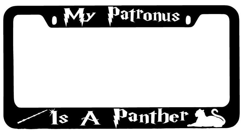 My Patronus Is A Panther Black METAL License Plate Frame Auto For Harry Potter  Mod-GRAPH9856236-9294