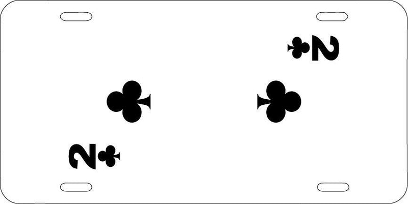 Two Of Clubs White Vanity License Plate Mod-GRAPH9856236-7638