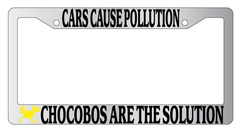 Cars Cause Pollution Chocobo Chrome METAL License Plate Frame Final Fantasy  Mod-GRAPH9856236-9649