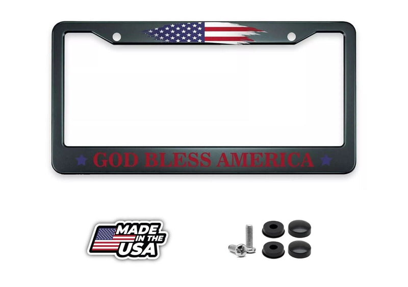 God Bless America aluminium License Plate Frame 12.2 x 6.3 in