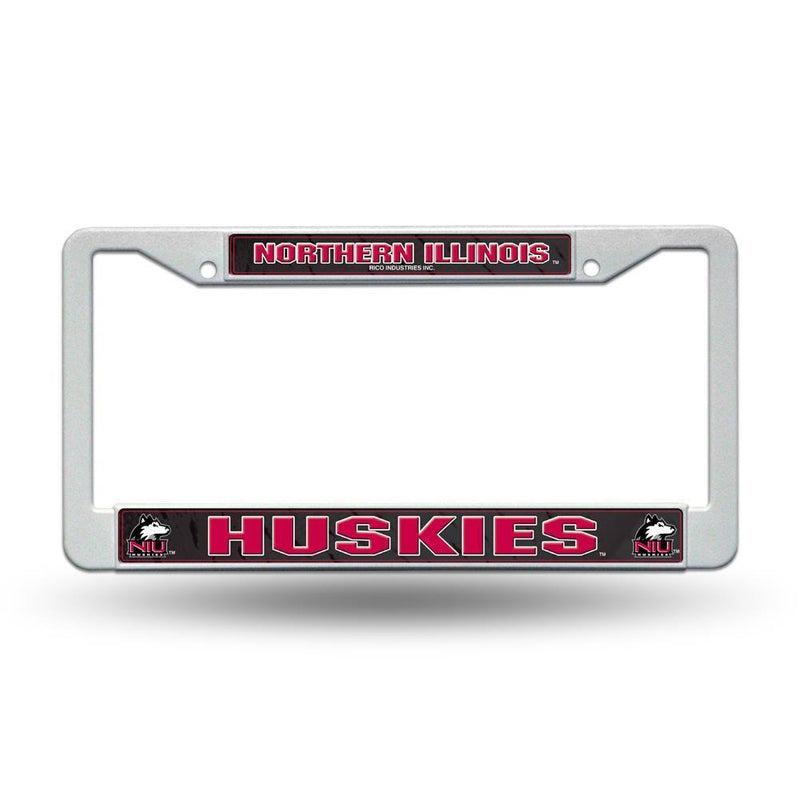 NCAA Northern Illinois Huskies White Plastic License Plate Frame