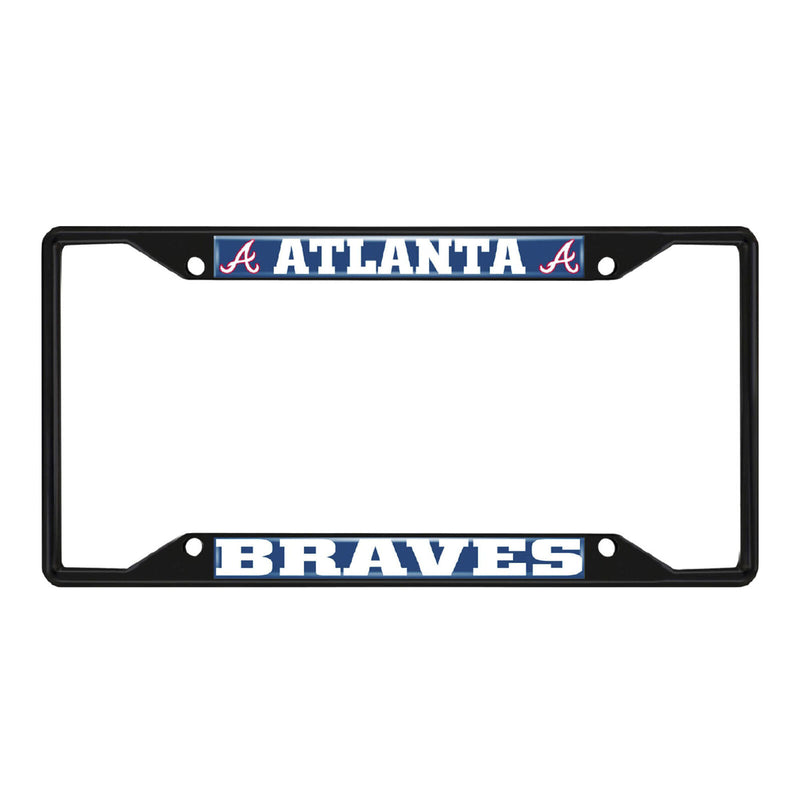 MLB Atlanta Braves Black Metal License Plate Frame