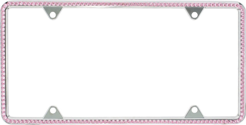 Light Pink Diamond Bling Glitter Crystal RhineStone License Plate Frame Car Thin