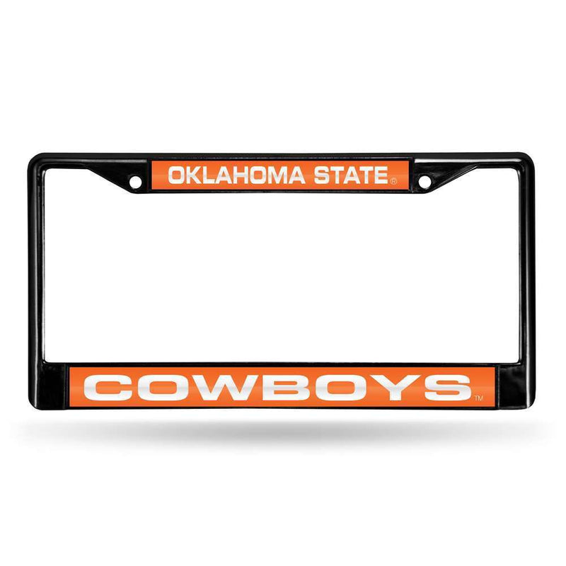 NCAA Oklahoma State Cowboys  Inlaid Acrylic Black License Plate Frame