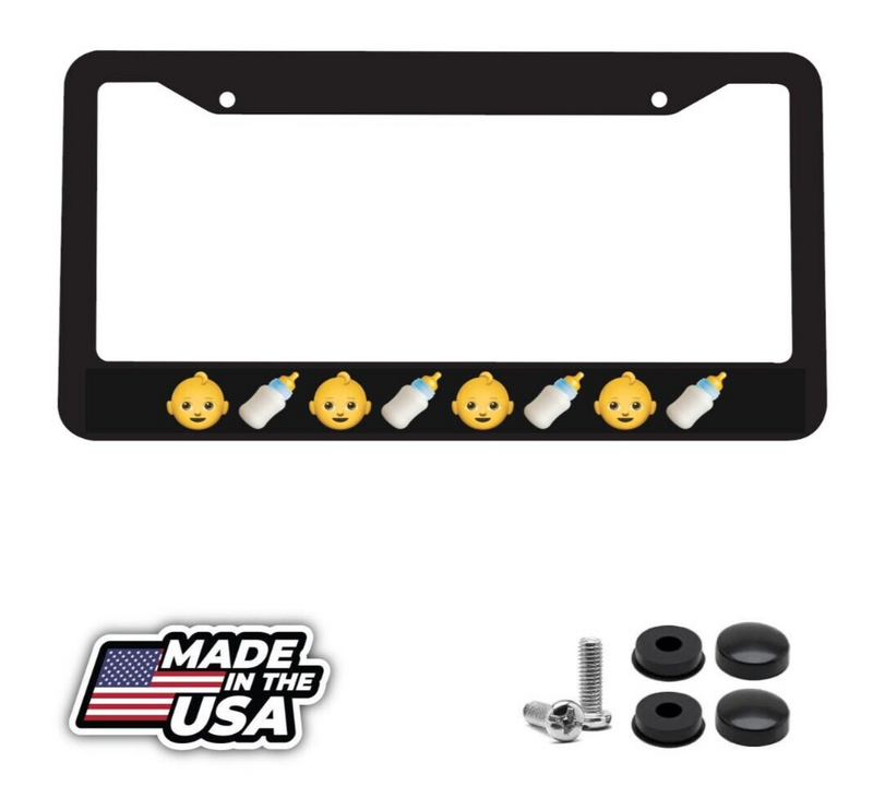 Baby On Board Milk Bottle Child Nino Kids Funny Car seat Car License Plate Frame