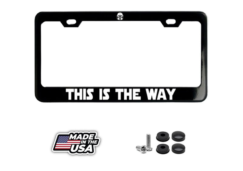This Is The Way Star Wars License Plate Frame - Black Powder Coated Metal