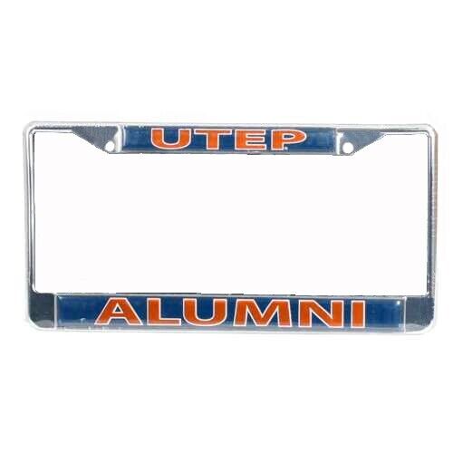 NCAA Texas El Paso Miners Alumni Metal License Plate Frame W/domed Insert