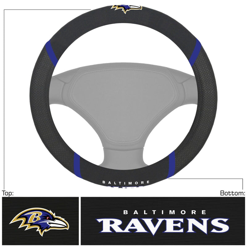 NFL Baltimore Ravens Embroidered Steering Wheel Cover