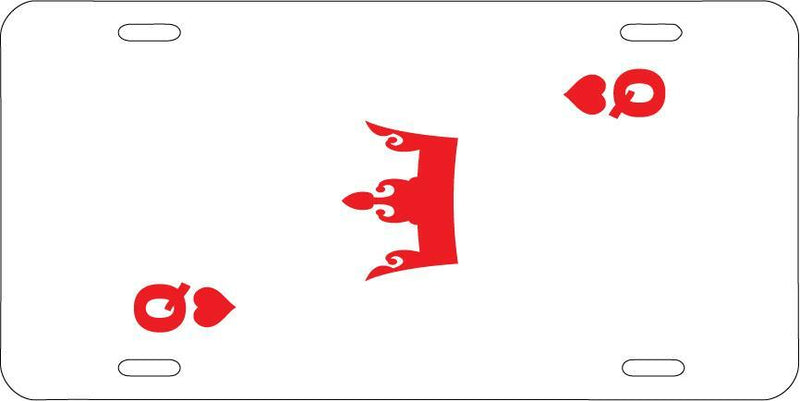 Queen Of Hearts White Vanity License Plate Mod-GRAPH9856236-7759