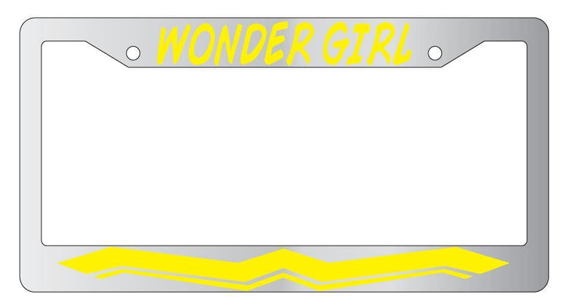 Wonder Girl (DESIGN 2) Chrome METAL License Plate Frame Auto Accessory DC  Mod-GRAPH9856236-8809