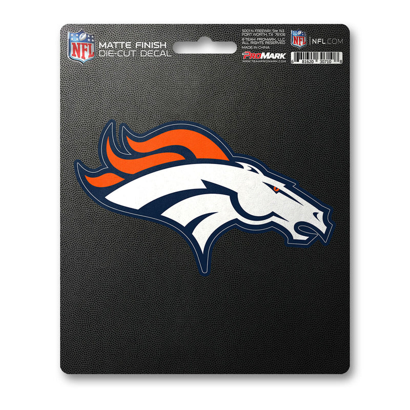 NFL Denver Broncos Decal Matte 5"X6.25" Auto Boat Cooler Luggage