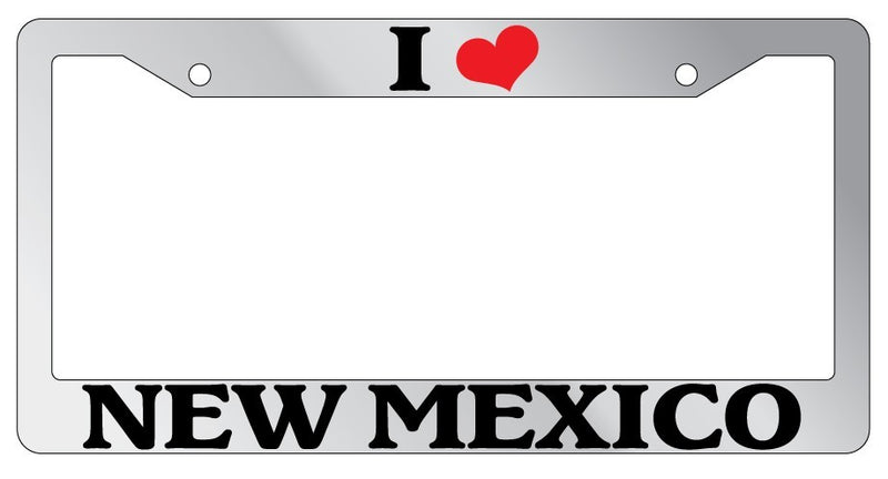 Chrome METAL License Plate Frame I HEART NEW MEXICO Auto Accessory 2405  Mod-GRAPH9856236-8231