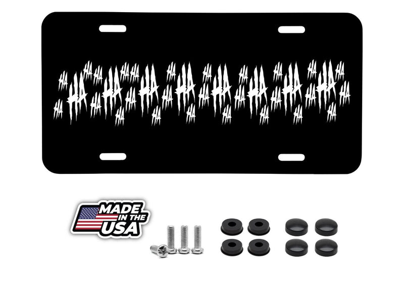 Hahaha Front License Plate Frame - Joker Funny Cover Car Truck SUV White