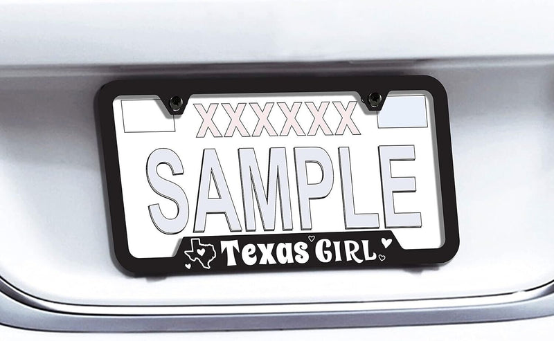 Texas Girl Universal Black Stainless Steel Metal License Plate Frame