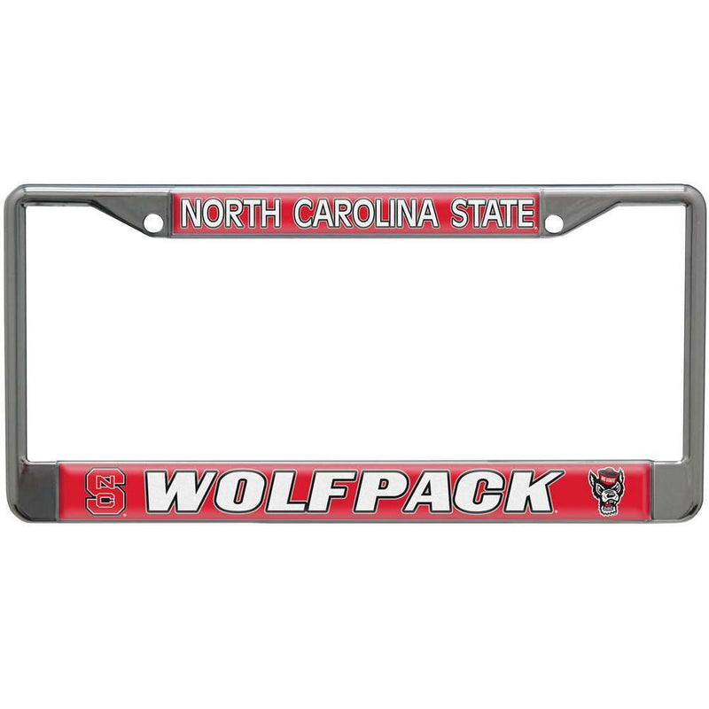 NCAA North Carolina State Wolfpack Metal License Plate Frame w/Domed Acrylic