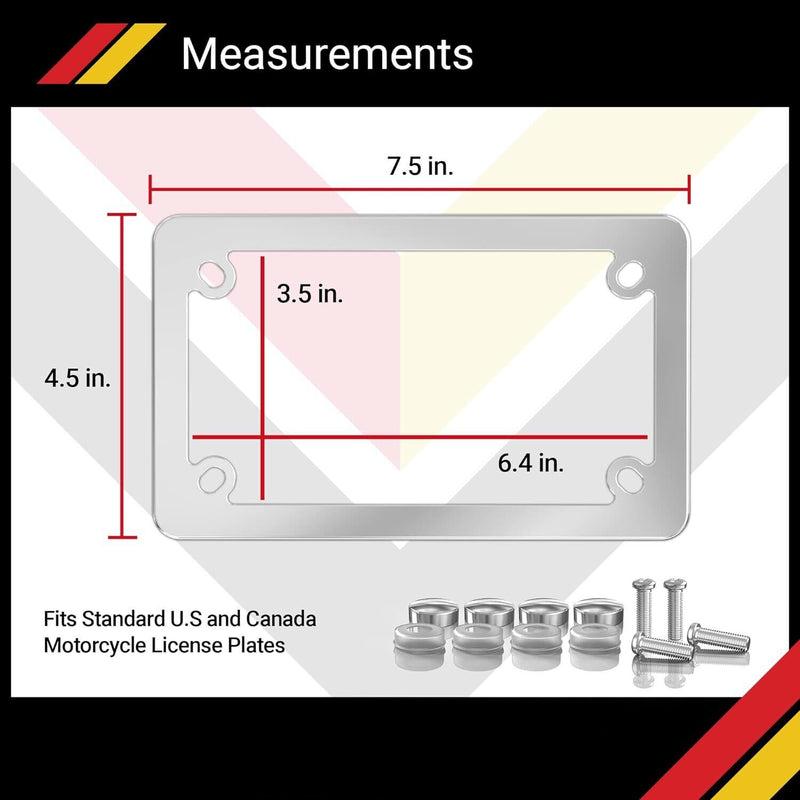 Motorcycle Slim Style Polished Mirror Stainless Steel License Plate Frame