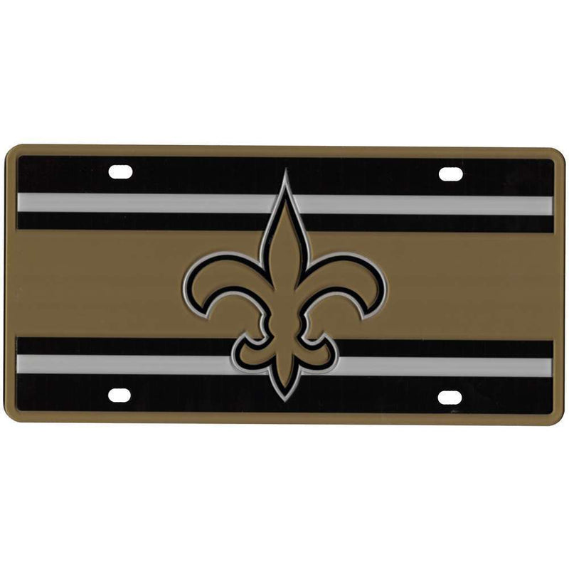 NFL New Orleans Saints Full Color Super Stripe Inlay License Plate