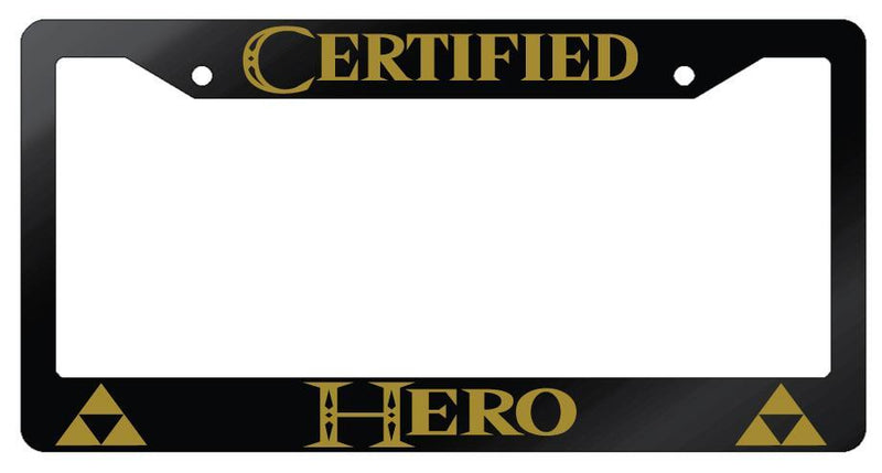 Certified Hero Glossy Black License Plate Frame Legend Of Zelda  Mod-GRAPH9856236-7398