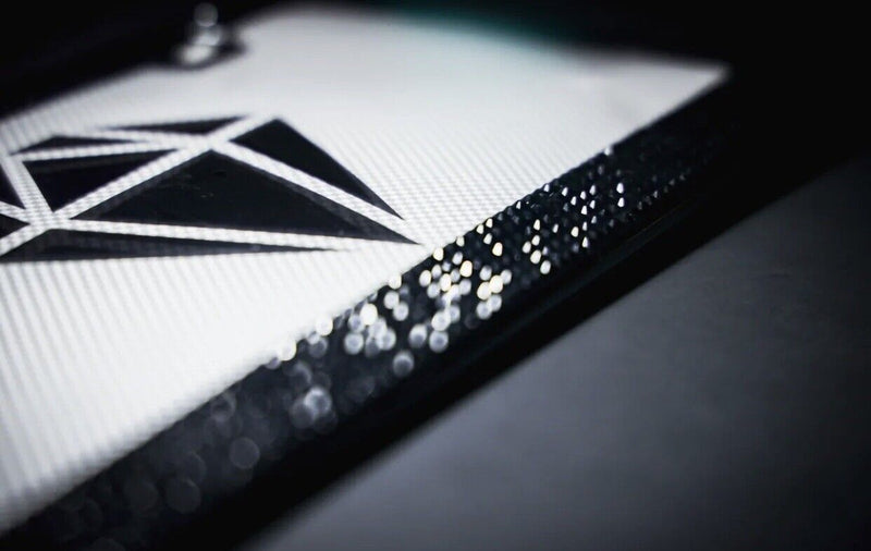 Bling Rhinestones License Plate Metal Frame Sparkling Black Crystal Diamond