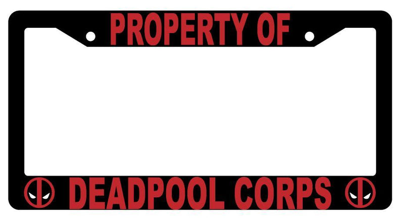 Black Property of For Deadpool Corps License Plate Frame Auto Accessory For Deadpool  Mod-GRAPH9856236-3966