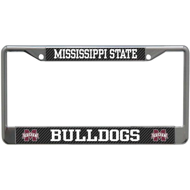 NCAA Mississippi State Bulldogs Metal License Plate Frame - Carbon Fiber