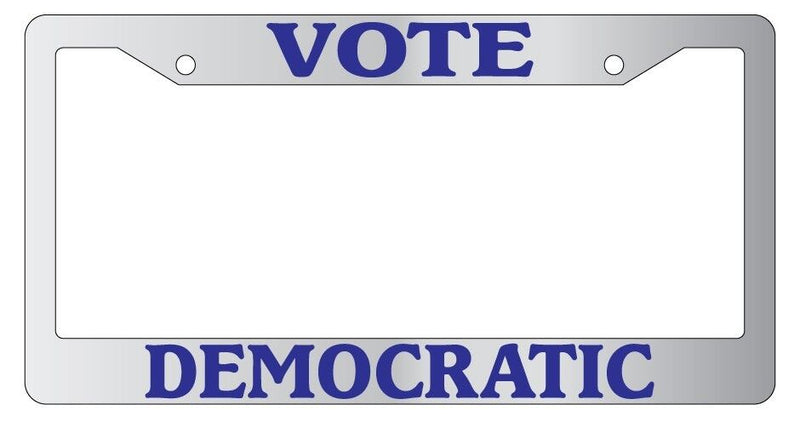 Chrome License Plate Frame Vote Democratic Navy Auto Accessory Novelty  Mod-GRAPH9856236-5374