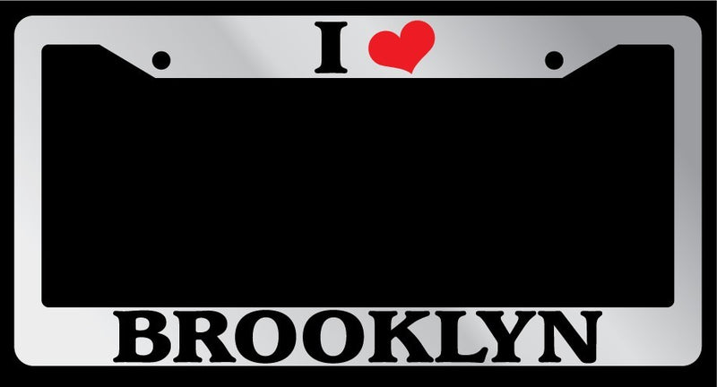 Chrome License Plate Frame I Heart Brooklyn Auto Accessory 1146  Mod-GRAPH9856236-4387