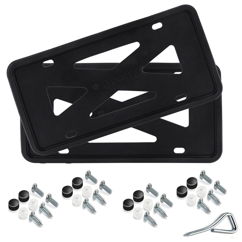 Black (2-Pack) Silicone License Plate Frame with Installation Hardware Screws