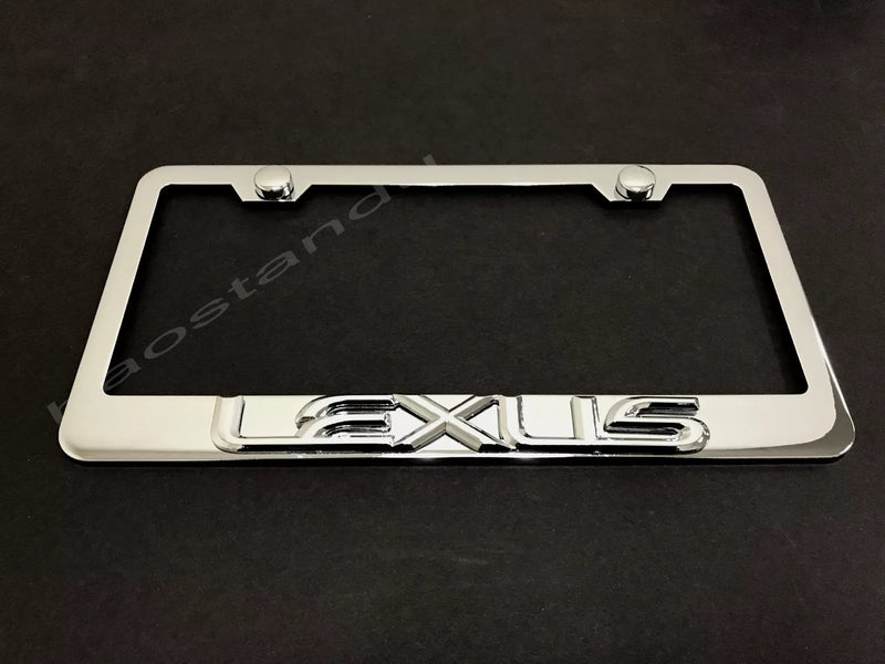1x Lexus Style 3D Emblem STAINLESS STEEL License Plate Frame Car Tag Holder +S.Cap