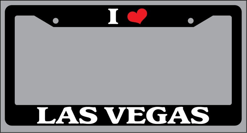 Black License Plate Frame "I Heart Las Vegas" Auto Accessory 1525  Mod-GRAPH9856236-1121