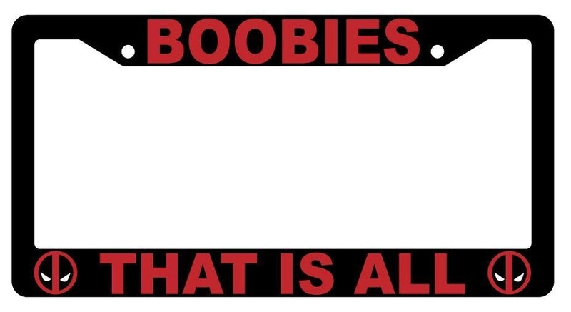 Black Boobies That Is All License Plate Frame Auto Accessory For Deadpool  Mod-GRAPH9856236-3981
