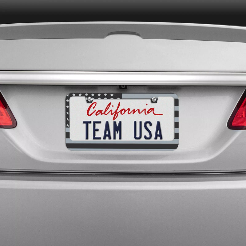 Stainless-Steel Metal Matte American USA Flag License Plate Frame Universal Fit