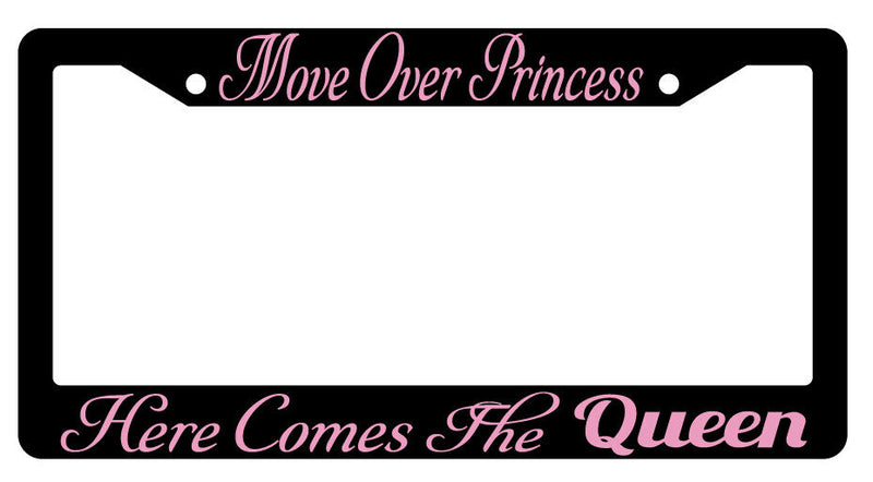 Move Over Princess Design 2A Black License Plate Frame Auto  Mod-GRAPH9856236-2126