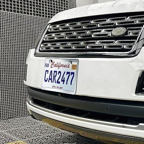 Solid Silver License Plate Frames 2 Pack 2 Holes Rustproof License Plate Holder